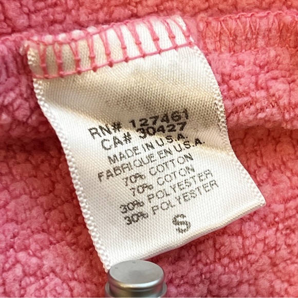 Wildfox Je T'aime Sweatshirt Pink Fleece Lined Heart Graphic Pullover Size Small - Picture 5 of 6